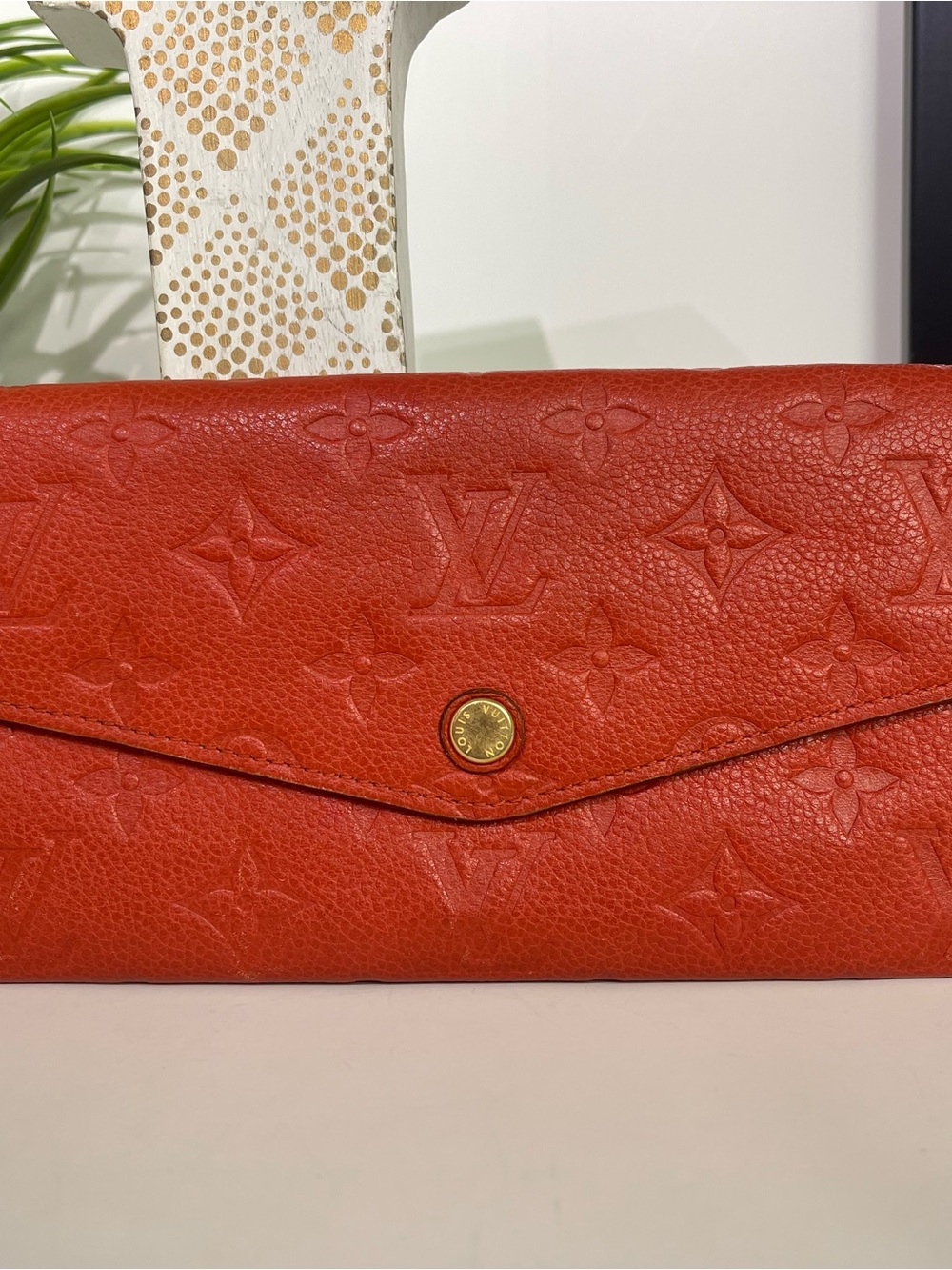 Louis Vuitton Red/Orange Empriente Envelope Wallet